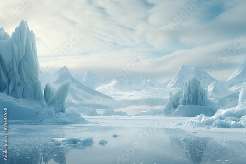 Glacier landscape photography, Generative AI © Nino38