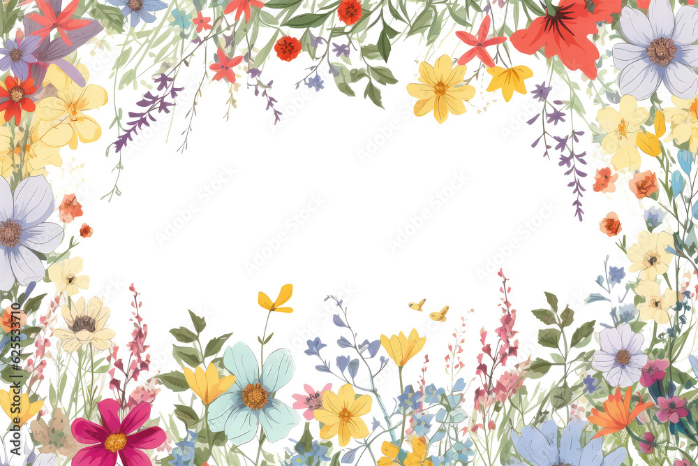 colorful wildflowers on background