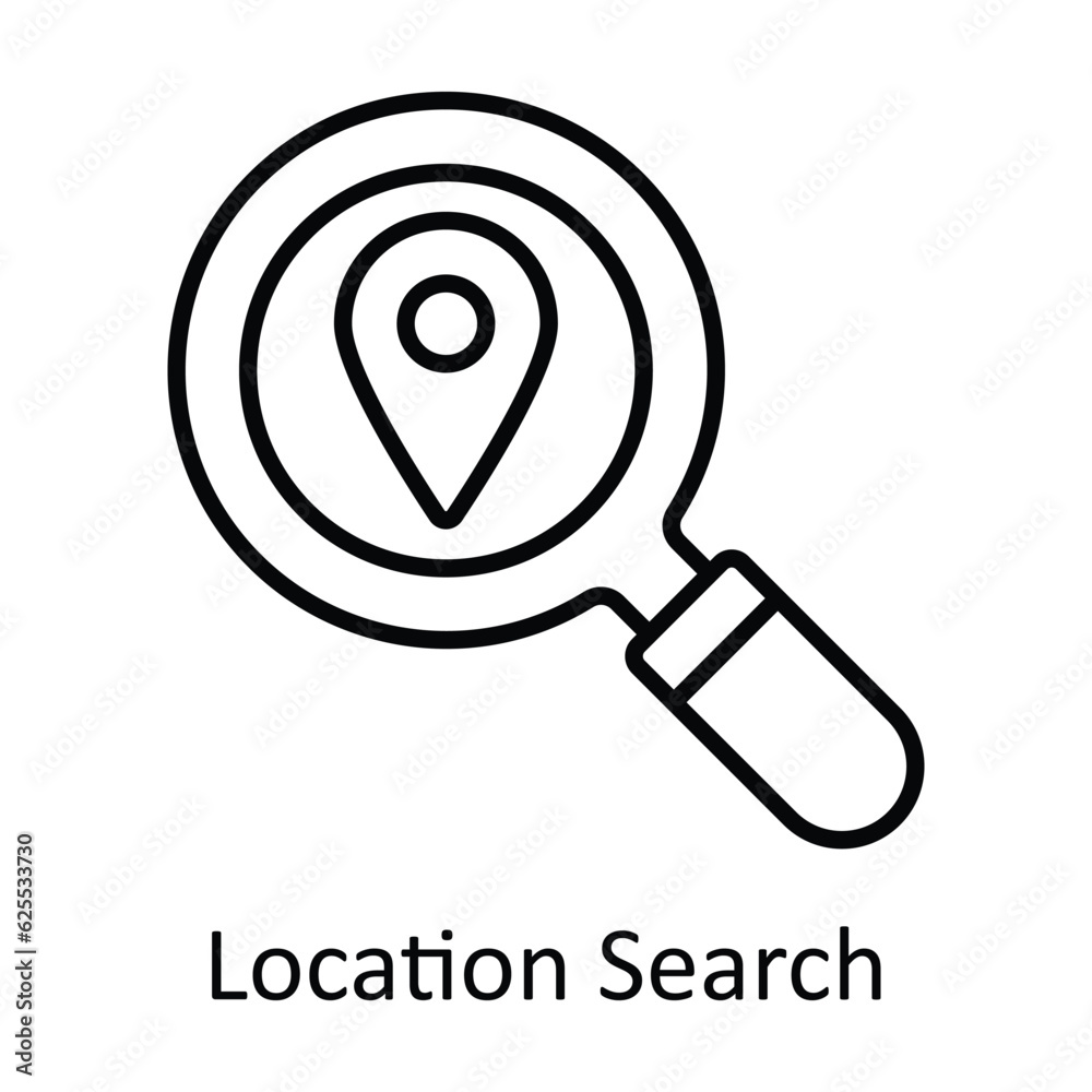 Location Search Outline Icon Design illustration. Map and Navigation Symbol on White background EPS 10 File Location Search Outline Icon Design illustration. Map and Navigation Symbol on White background EPS 10 File