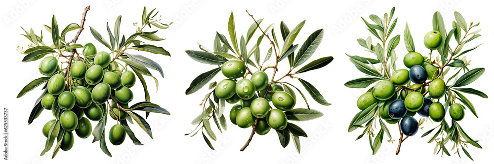 Olives seamless pattern color sketch style hand drawn background, olive branches with leaves on white background. Italian food. ai Olives seamless pattern color sketch style hand drawn background, olive branches with leaves on white background. Italian food. ai