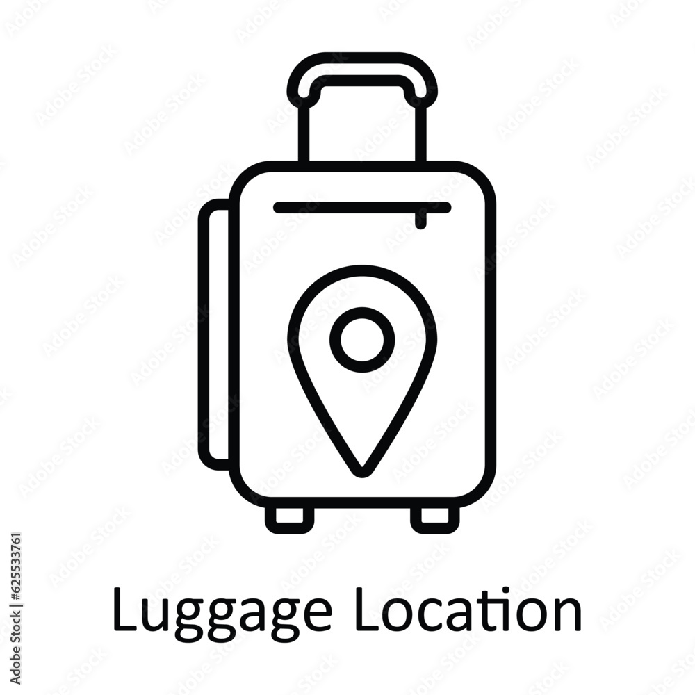 Luggage Location Outline Icon Design illustration. Map and Navigation Symbol on White background EPS 10 File Luggage Location Outline Icon Design illustration. Map and Navigation Symbol on White background EPS 10 File