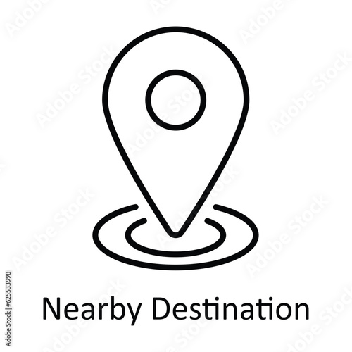 Nearby Destination Outline Icon Design illustration. Map and Navigation Symbol on White background EPS 10 File