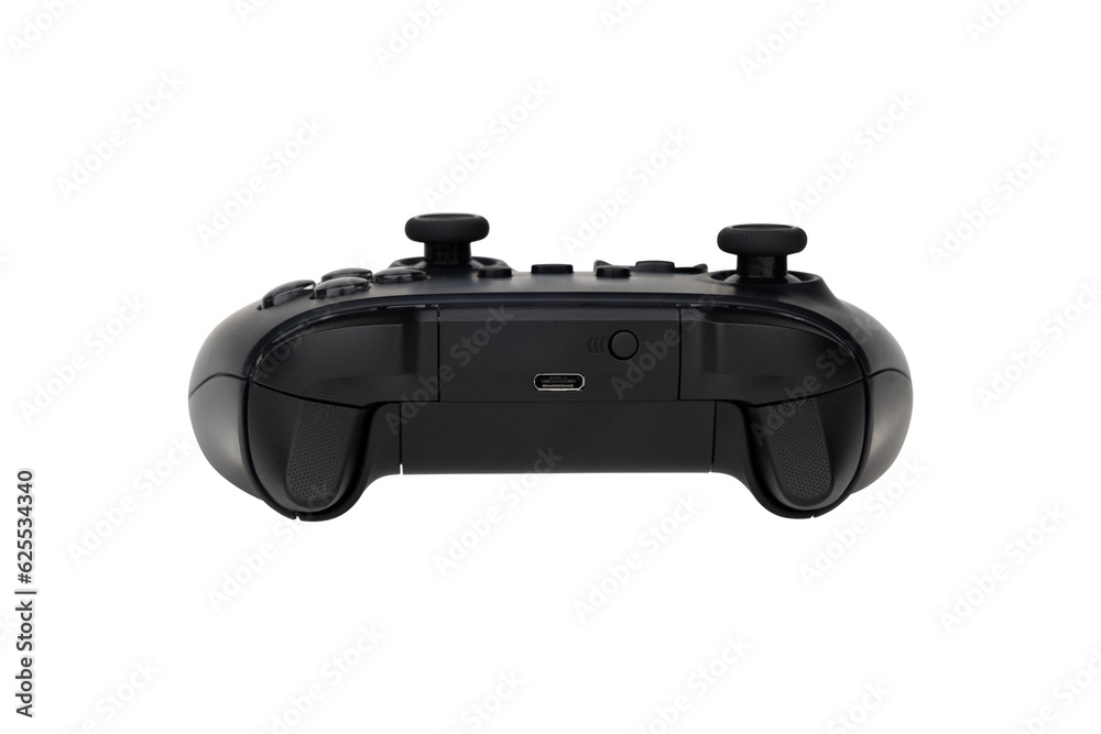 Joystick on a white background. Gamepad closeup isolated on white background. Joystick on a white background. Gamepad closeup isolated on white background.