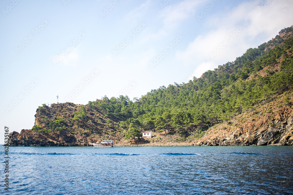 Turkish coastline with blue waters Turkish coastline with blue waters