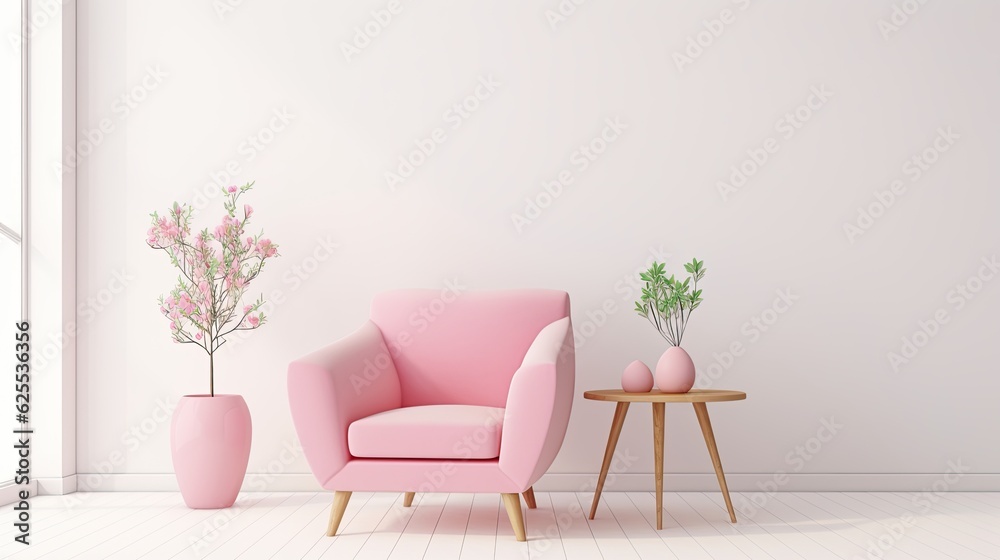 modern minimalist interior armchair on empty room modern minimalist interior armchair on empty room