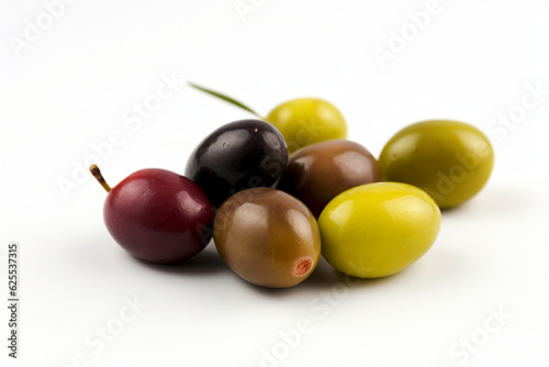 olives on a white background