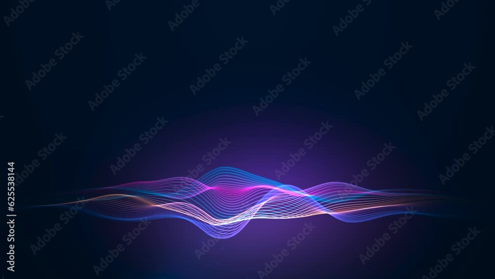 abstract colorful futuristic wave lines animation background, 4k seamless loop backdrop video as technology corporate messages concept