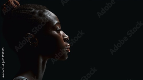 Black History Month  Side view of Black woman  Generative ai