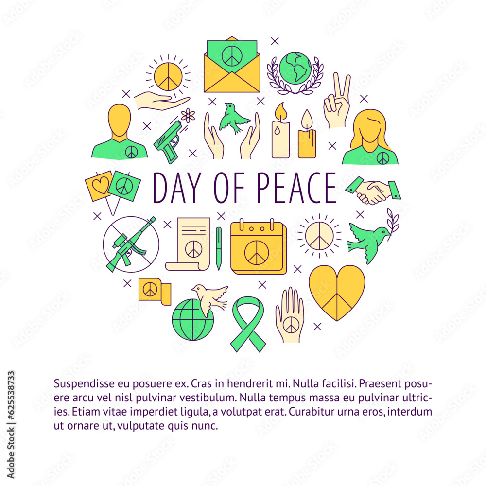 Fototapeta premium Day of peace round banner