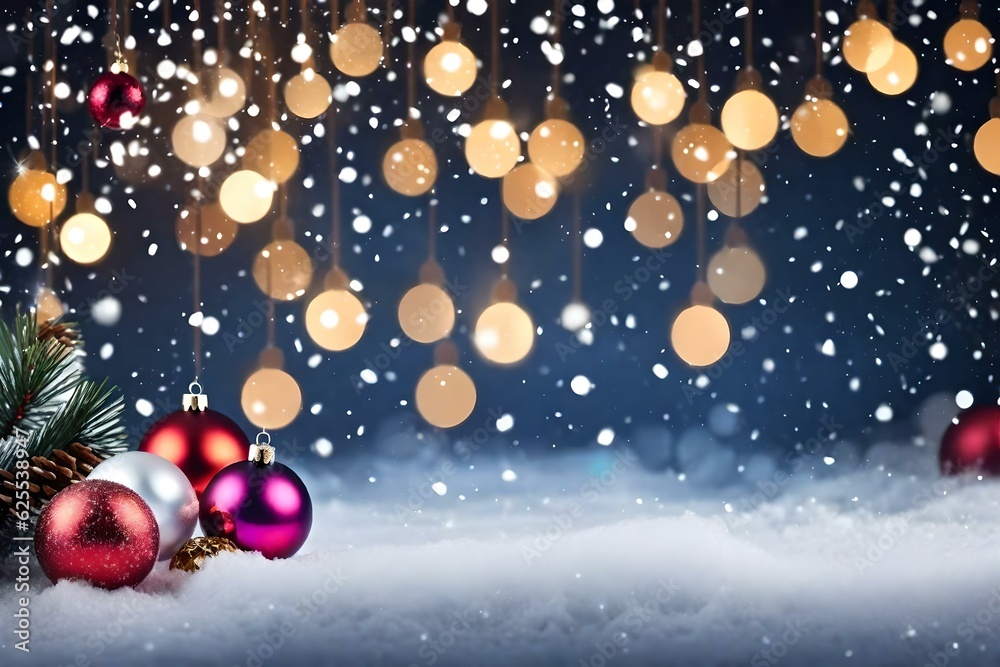 Fototapeta premium christmas background with balls generated ai