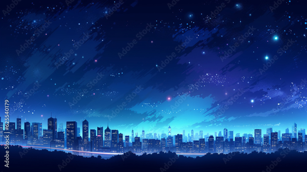 コピースペースのある都市背景　夜景