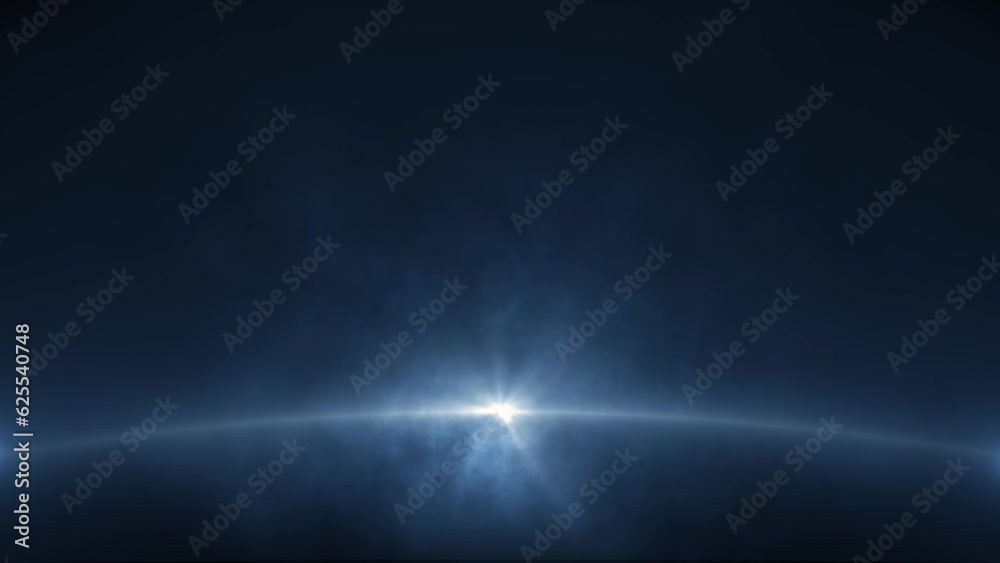 abstract animated futuristic light background animation with smoke and rays on blue backdrop, copy space for messages, 4k seamless loop
