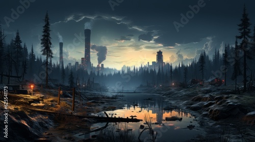 Industrial Destruction of Nature - The Effects of Industry on Our Environment. Generative AI