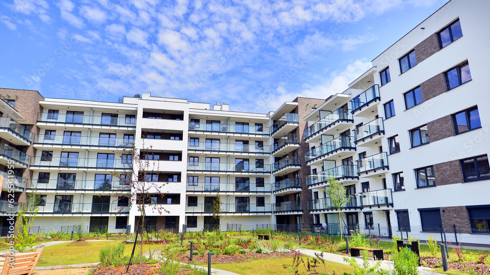 Image showcasing Eco city with modern exterior design of apartment building and ...