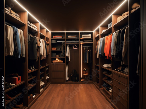 Cutting-edge interior design for a high-tech dressing room. Generative AI © Llama-World-studio