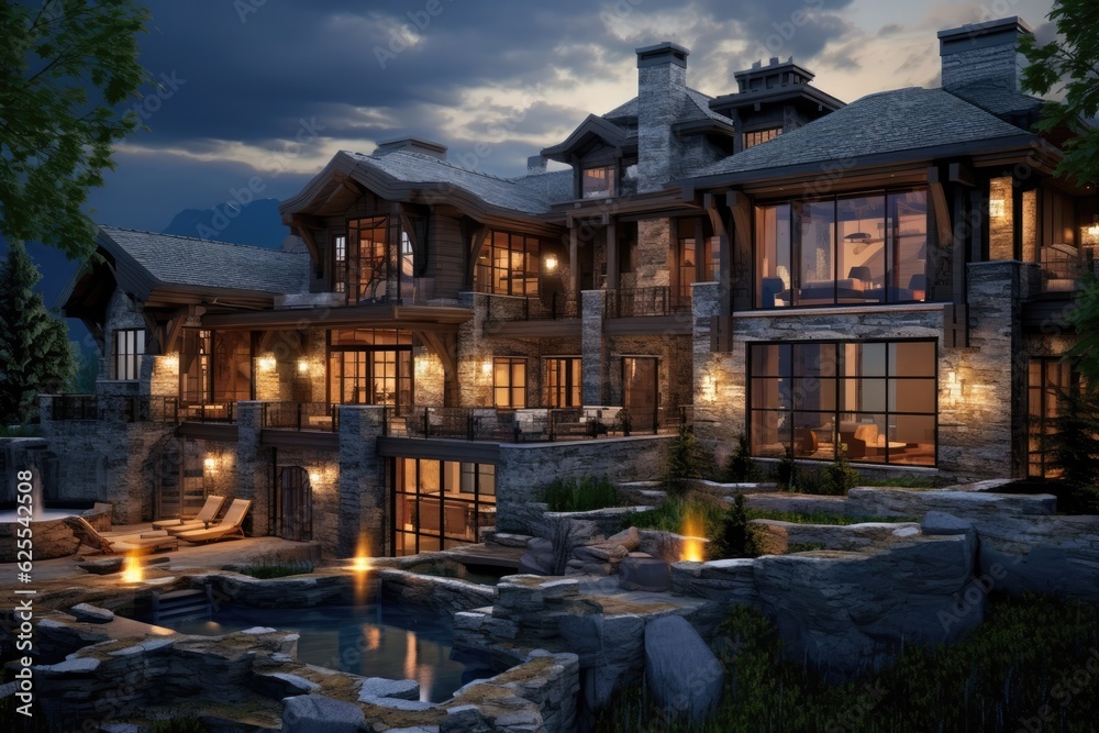 Fototapeta premium Mountain village residence.