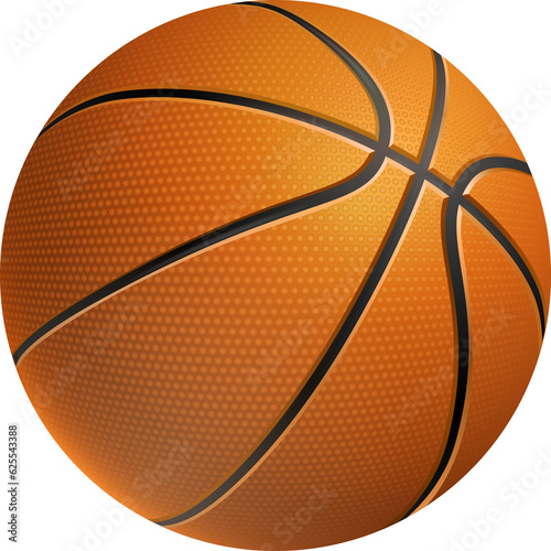Fotografie Realistic Vector Basketball Isolated
