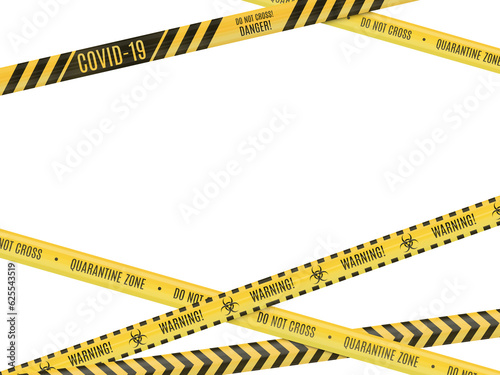 Foto yellow in a black strip warning fencing tape