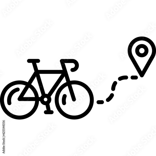 Bicycle Route Icon. Travel, Delivery, Path. Vector Illustration