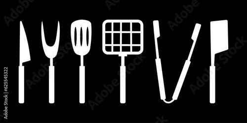 kitchen utensils bbq grill cook black white