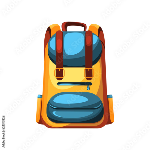  A school backpack.Back to school.Children's satchel,travel backpack.Vector illustration isolated on a white background.