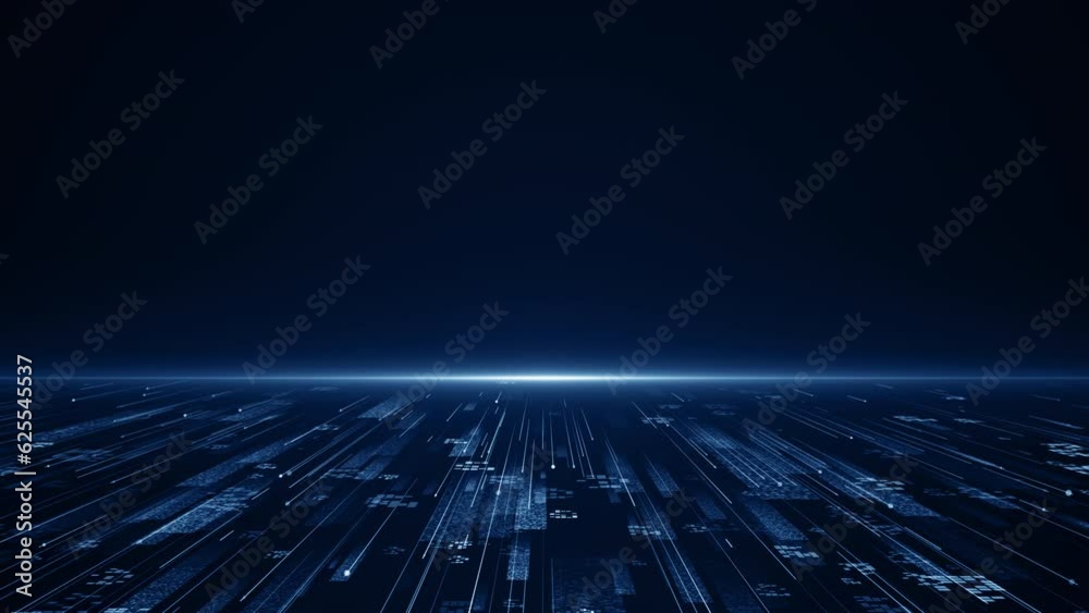Particles blue event game trailer titles cinematic openers digital technology concert background loop