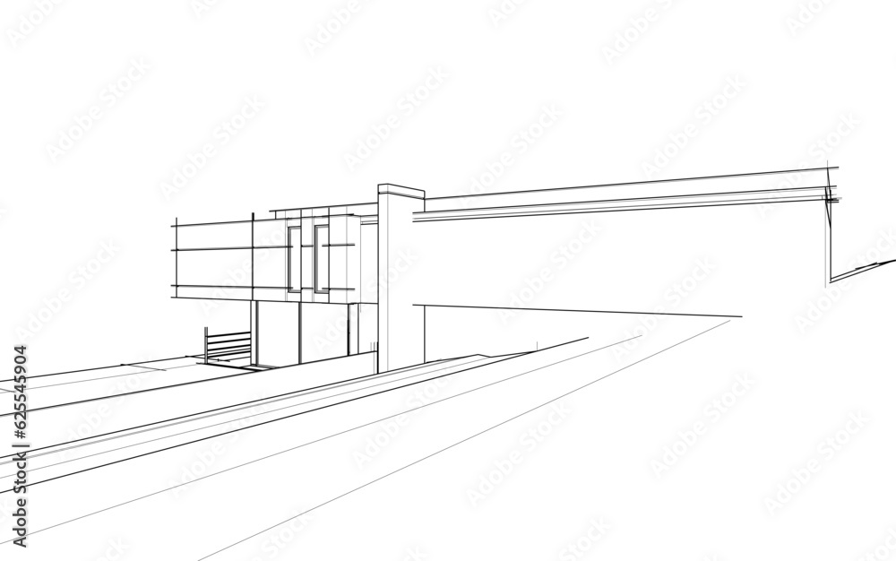 house building sketch architecture 3d illustration house building sketch architecture 3d illustration