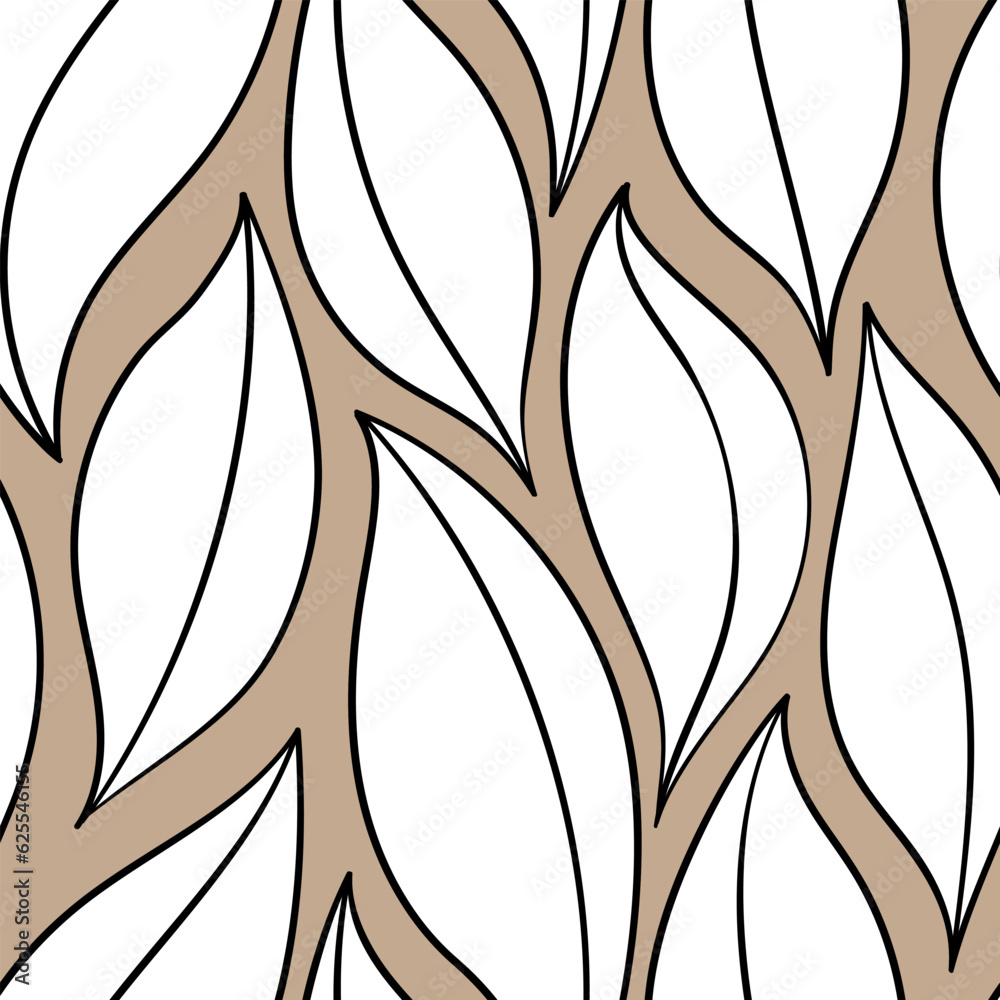 Leafs eaves seamless vector pattern. Watercolor tea leaf background, textured jungle print