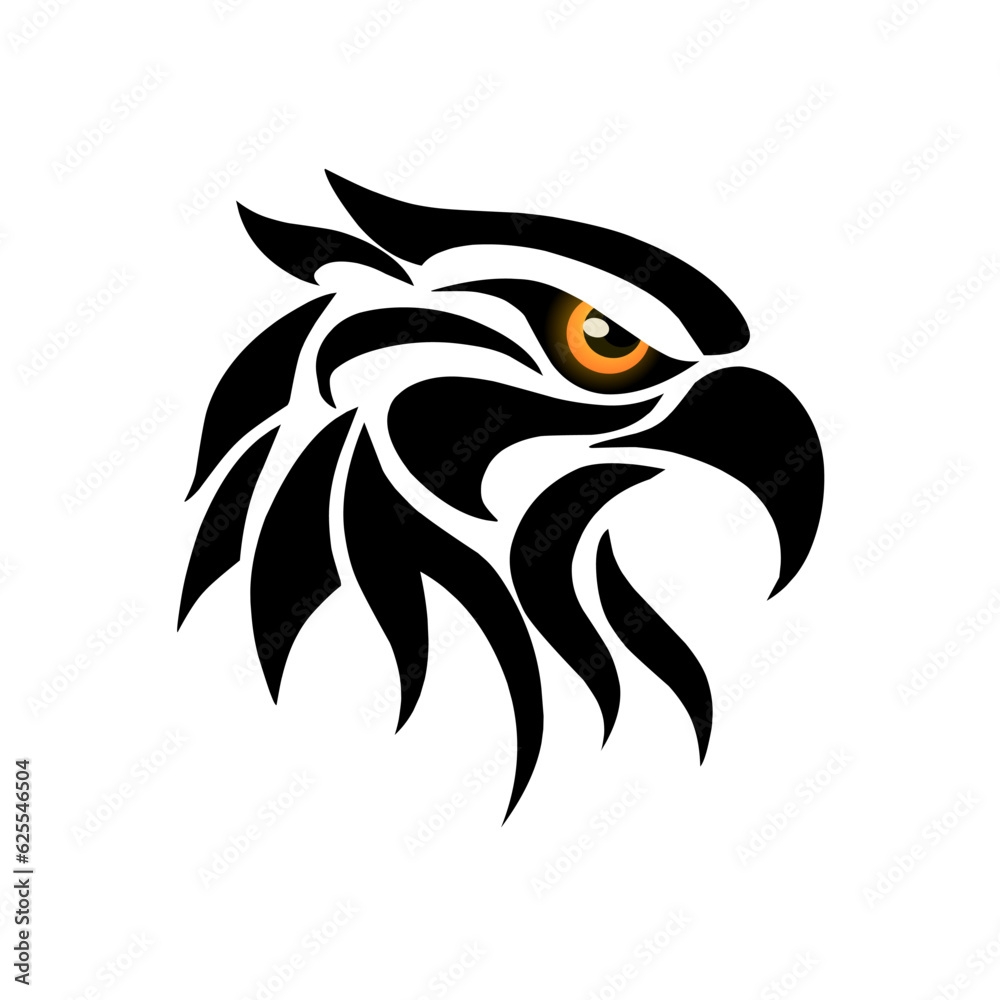 Obraz premium illustration vector graphic of tribal art design eagle head with tattoo symbol style and others