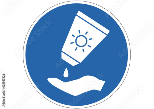 Gebotsschild Sonnencreme
