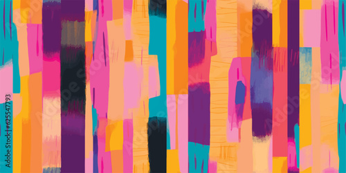 Hand drawn modern artistic stripes collage print. Unique exotic abstract contemporary seamless pattern