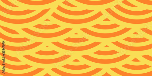 Noodle Ramen Pattern background. Pasta food texture spaghetti geometric. Abstarct ramen ornament. Flat vector illustartion. Wave texture background