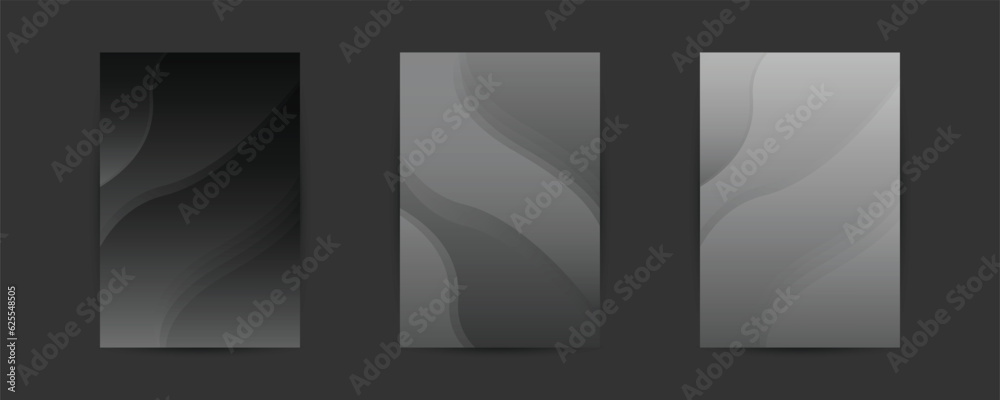 Set of Story gradient cover background template design with liquid shapes composition.