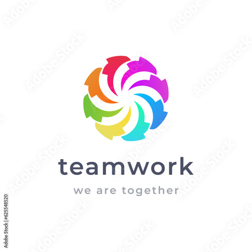 Teamwork and collaboration logo diversity 