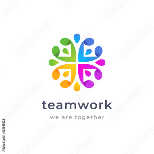 Teamwork and collaboration logo diversity 