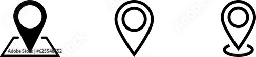 Set of location pin icons as a navigation or place concept