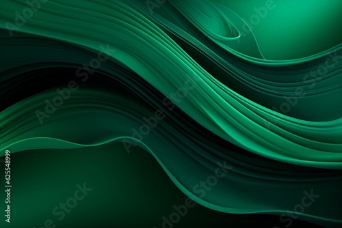 Organic Green Lines Abstract Wallpaper Background. Generative AI