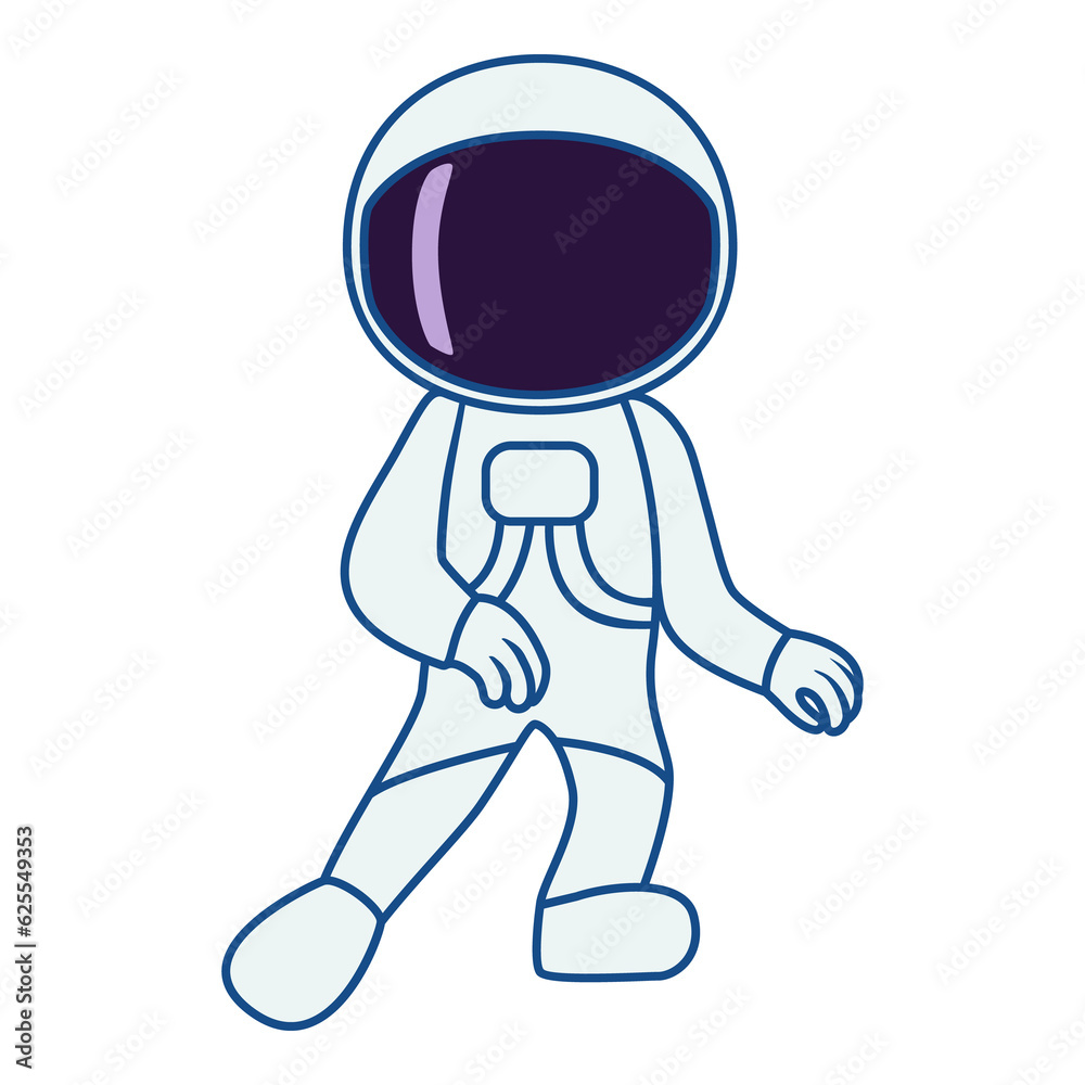 Dancing astronaut. Illustration on transparent background