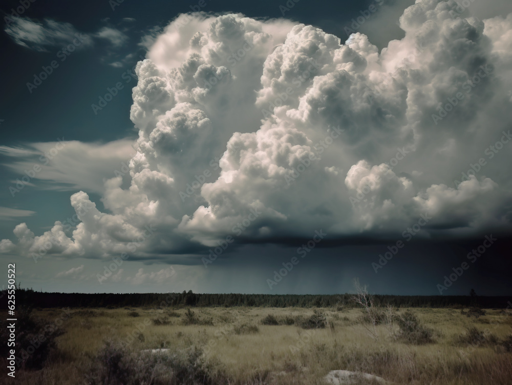 Storm clouds , dramatic dark sky over the rural field landscape Storm clouds , dramatic dark sky over the rural field landscape