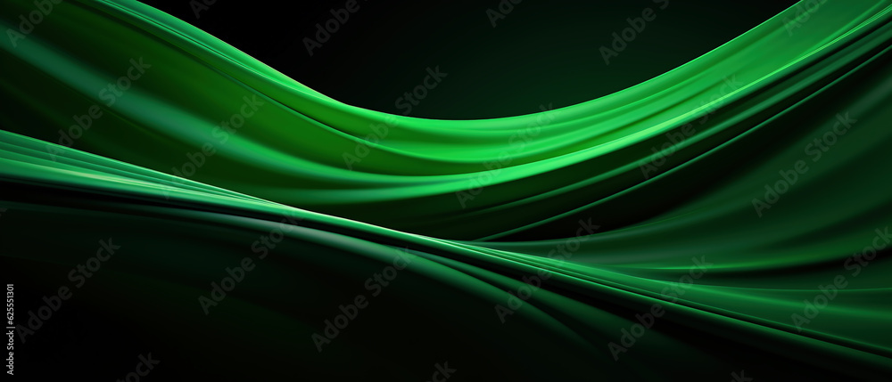 Emerald Flow: Vibrant Green Wavy Lines in 3D Rendering, Abstract Illustration Emerald Flow: Vibrant Green Wavy Lines in 3D Rendering, Abstract Illustration
