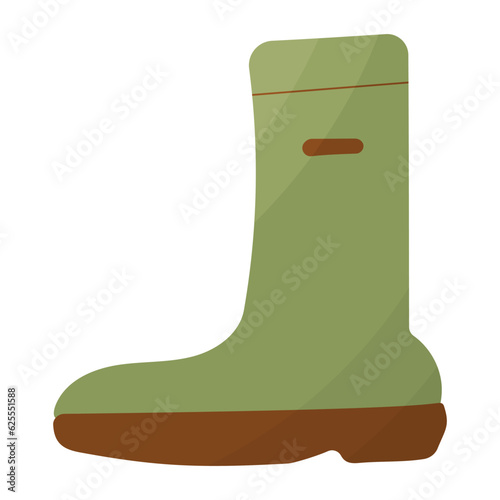 boot rubber green brown pair elements icon