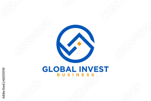 Global invest logo design business consulting icon symbol illustration G initial letter