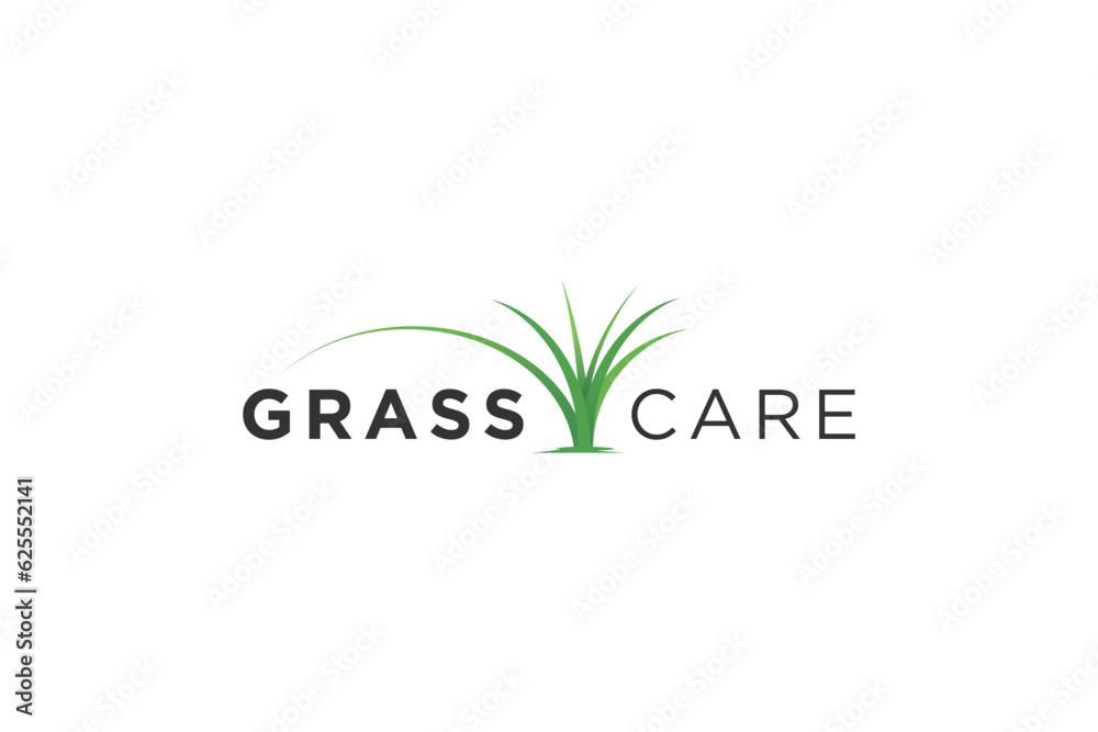 Grass lawn care logo design organic plant leaf icon symbol nature landscape service Grass lawn care logo design organic plant leaf icon symbol nature landscape service