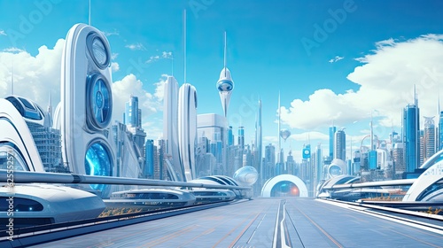 futuristic city Presentation AI