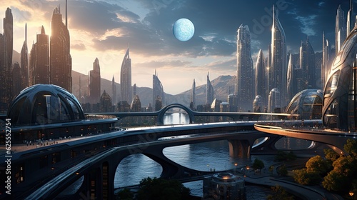 futuristic city Presentation AI