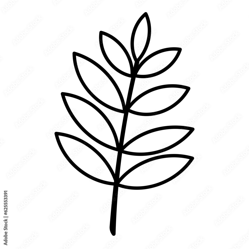 leaf foliage autumn line icon forest element leaf foliage autumn line icon forest element