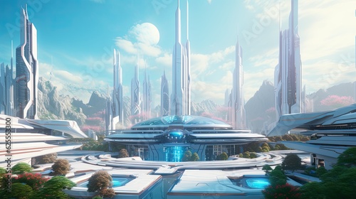futuristic city Presentation AI