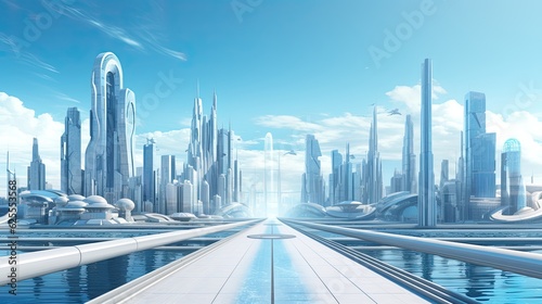 futuristic city Presentation AI