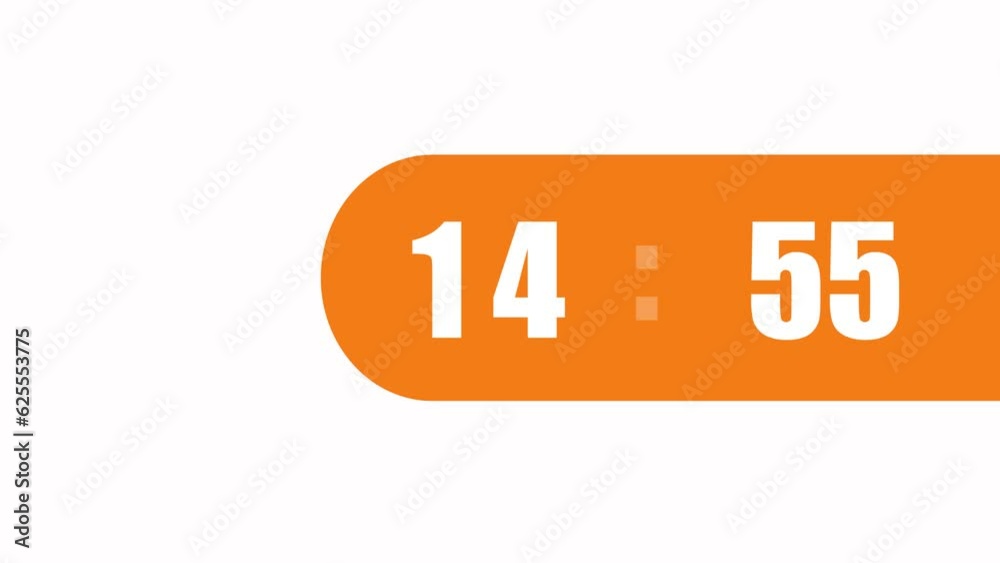 15 Minute clock countdown animation. Countdown 15 minutes animation. 4K