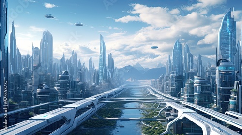 futuristic city Presentation AI